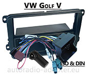 VW Golf V Radioblende Radioadapter DIN + ISO Autoradio Einbauset