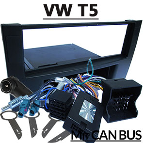 VW-T5-mit-Delta-Radio-Fremdradio-Einbauset-1-DIN-und-Adapter-für-Lenkradfernbedienung