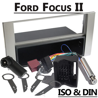 Ford Focus II Radioeinbauset 1 DIN mit Fach Silber Ford Focus II Radioeinbauset 1 DIN mit Fach Silber Ford Focus II Radioeinbauset 1 DIN mit Fach Silber