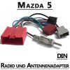 Mazda 5 Radio und Antennenadapter ISO Fahrzeugspezifisch Mazda 5 Radio und Antennenadapter ISO Fahrzeugspezifisch Mazda 5 Autoradio Antennenadapter DIN Fahrzeugspezifisch 100x100