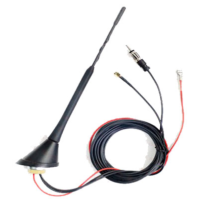 DAB-Antenne aktiv DAB/UKW mit Verstärkermast 23cm DAB Antenne aktiv DAB UKW mit Verstaerkermast 23cm