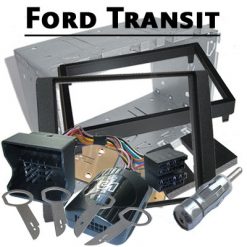 Ford Transit 2DIN Radioeinbauset mit Lenkradadapter 07–13